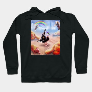 Warrior Cat Riding Duck in Desert Hoodie